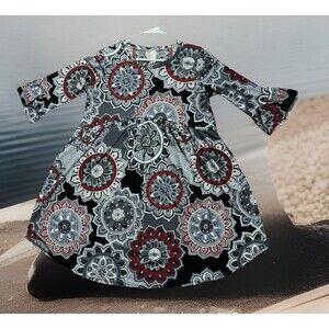 Y2K Shabby Chic‎ Women’s Sz L Sola Fide Bell Sleeve A-Line Shift Dress USA